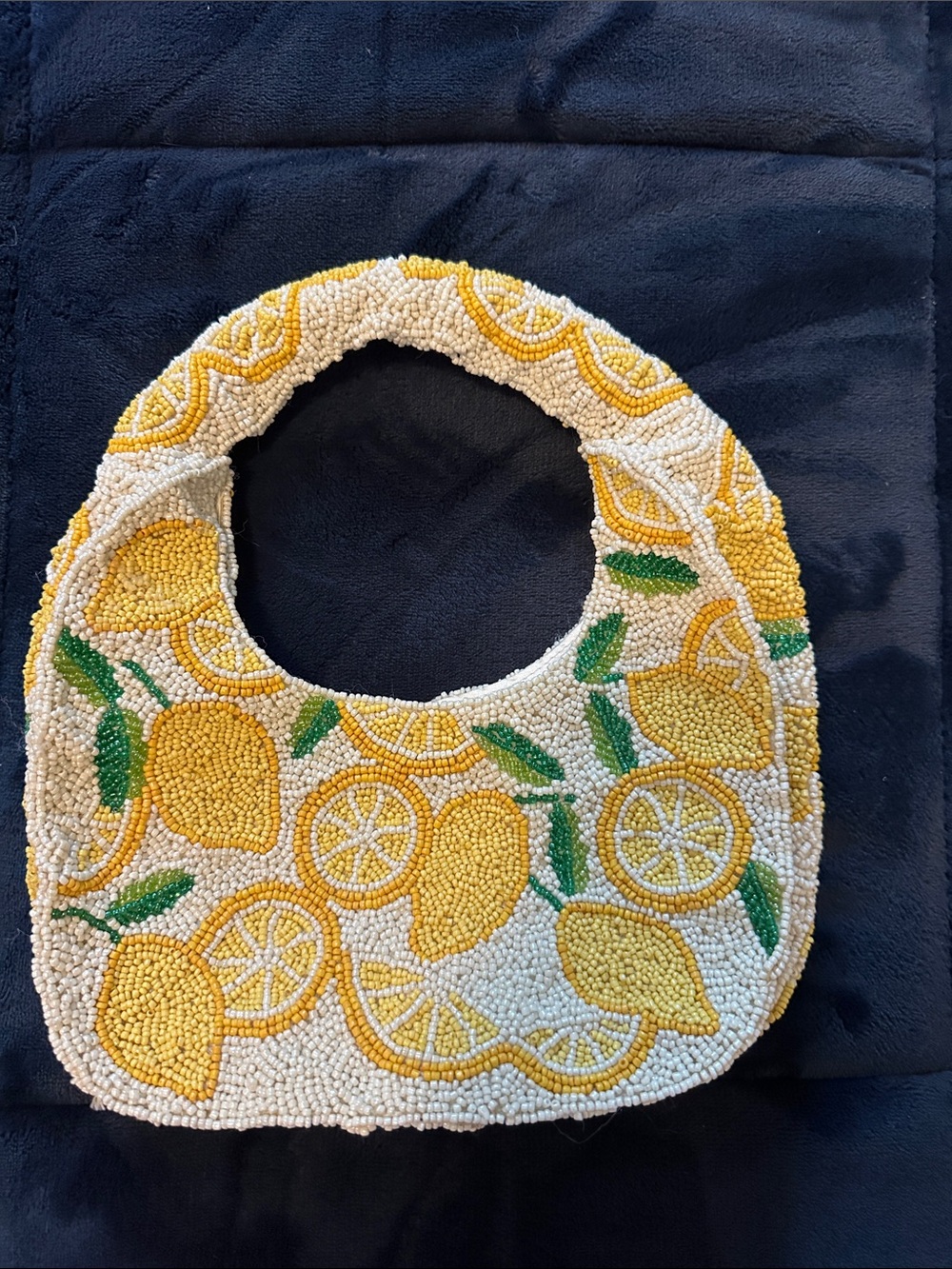 Beaded Lemon Motif Mini Bag - Yellow